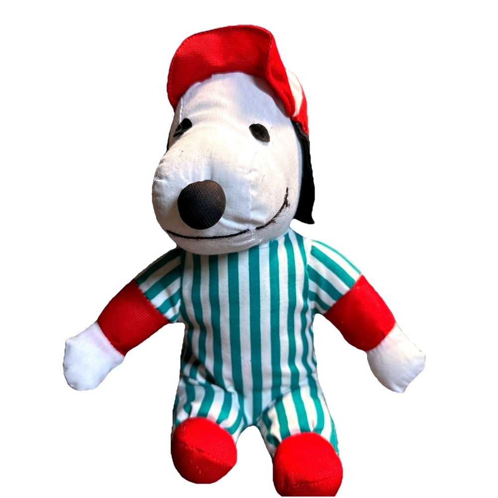 Snoopy Plush Toy Red Cap‎ Striped Outfit Stuffed Animal